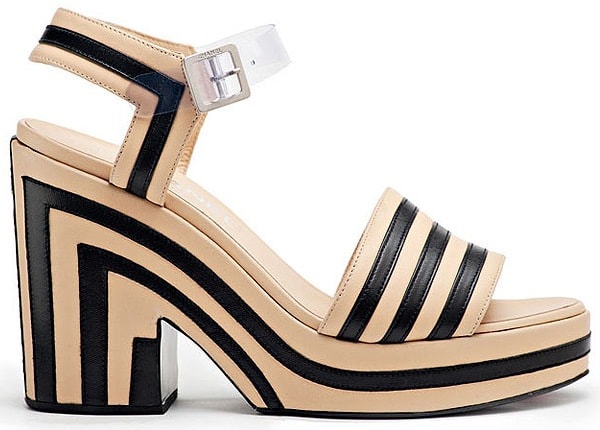 chanel striped sandals