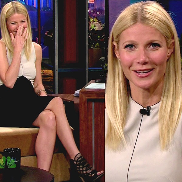 Gwyneth Paltrow In Jimmy Choo Fauna Sandal Booties On Jay Leno