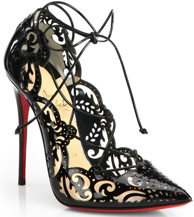 lace up louboutin heels