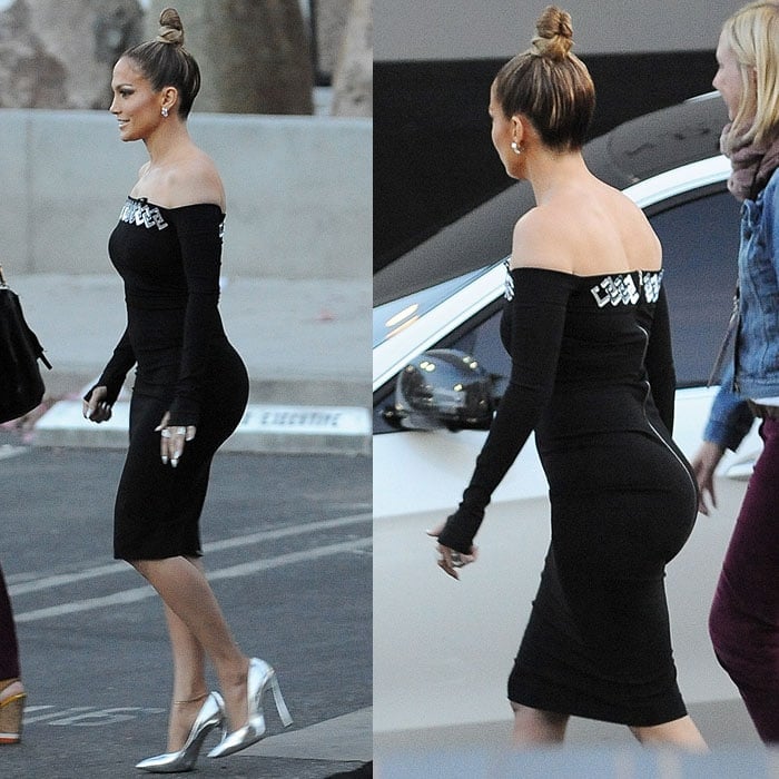 Jennifer Lopez Has Wardrobe Malfunction In Zip Dress And Casadei Heels