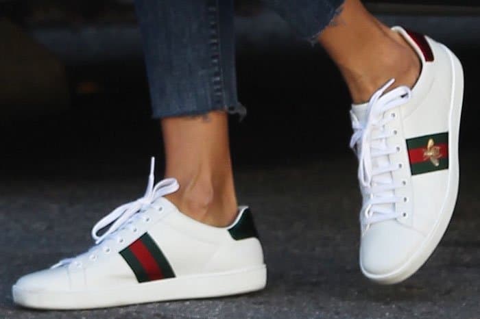 wearing gucci shoes