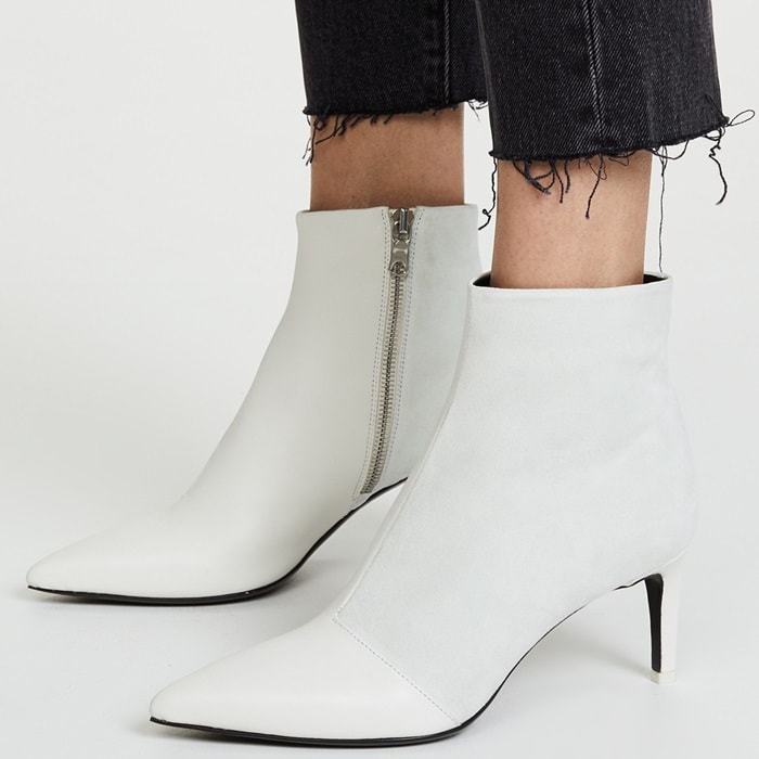 white pointy booties