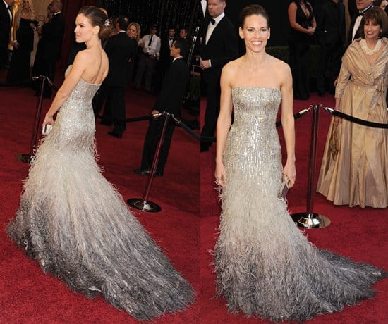 Actress Hilary Swank arrives at the 83rd Annual Academy Awards