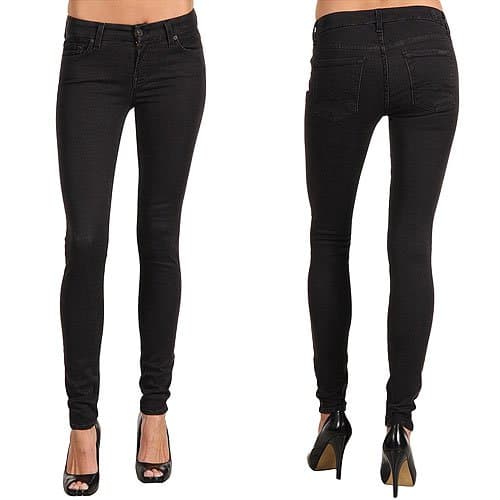 7 For All Mankind Gwenevere Super Skinny Gummy Denim in Black