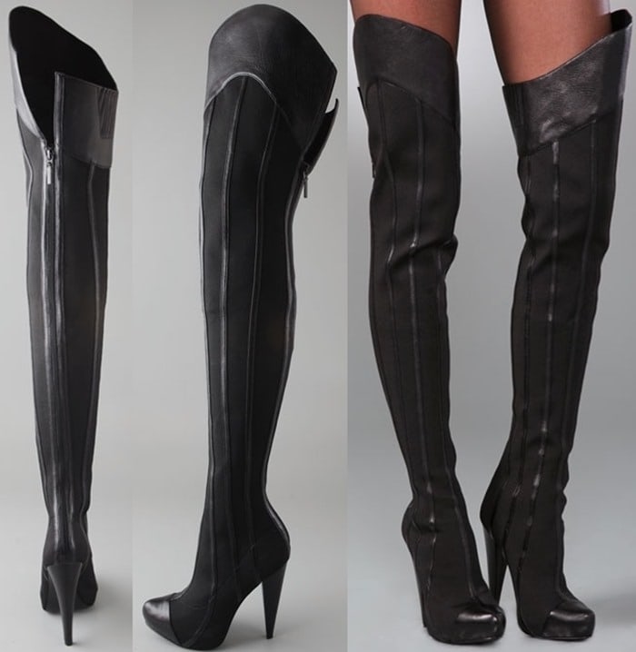 report signature over the knee boots