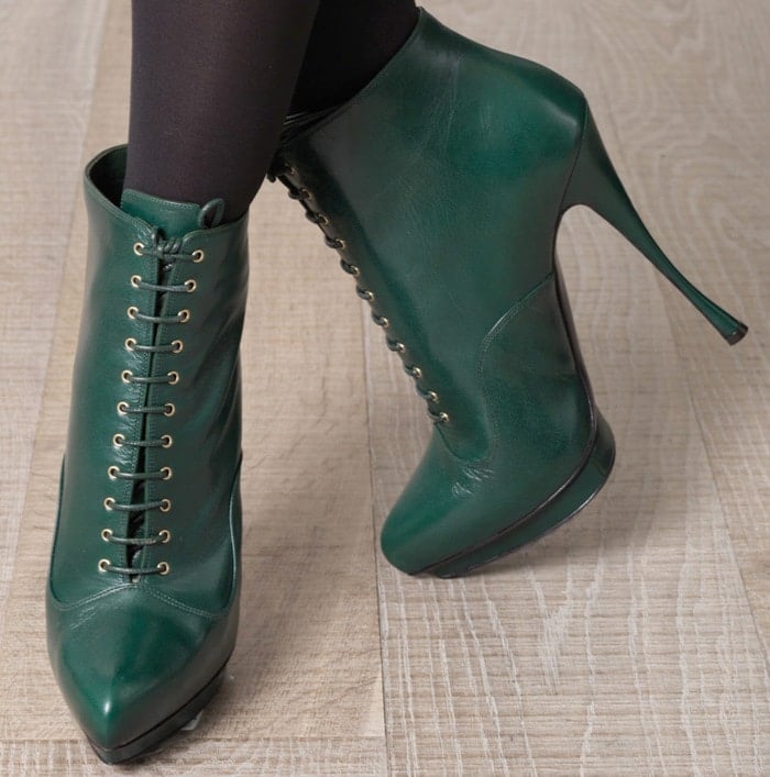 Alexander McQueen Green Laceup Boots