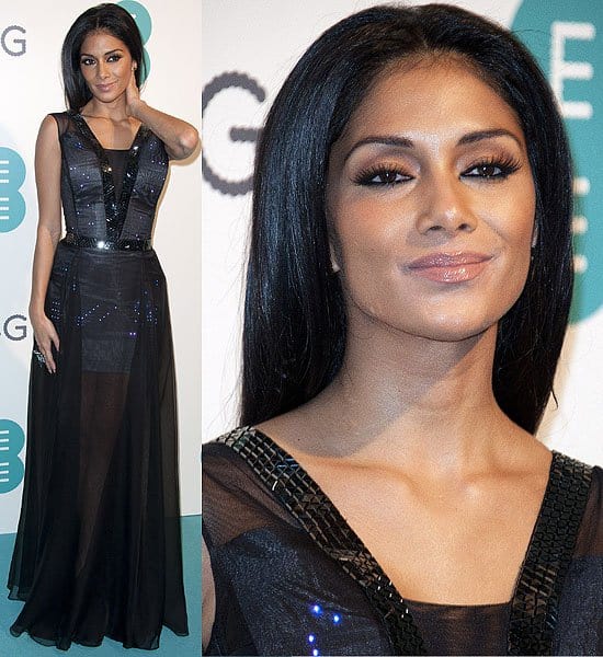 Nicole Scherzinger wearing a Twitter dress at the Everything Everywhere launch party