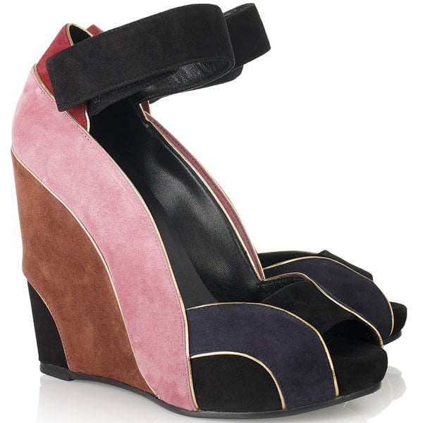 Pierre Hardy Colorblock Suede Wedges