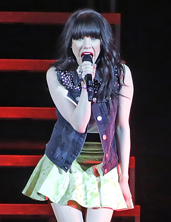 Carly Rae Jepsen Keeps Concert Outfit Young With Studded Denim Vest