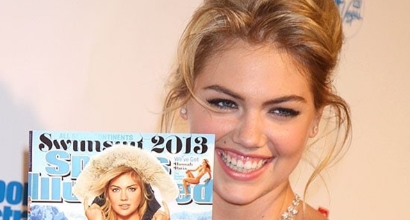 Kate Upton wears strapless dress at the launch of Sports Illustrated  Swimsuit 2013 magazine