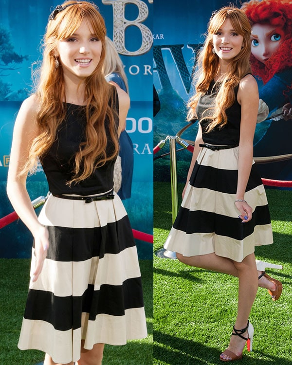 Bella Thorne flaunted her legs at the 2012 Los Angeles Film Festival premiere of Disney Pixar's Brave