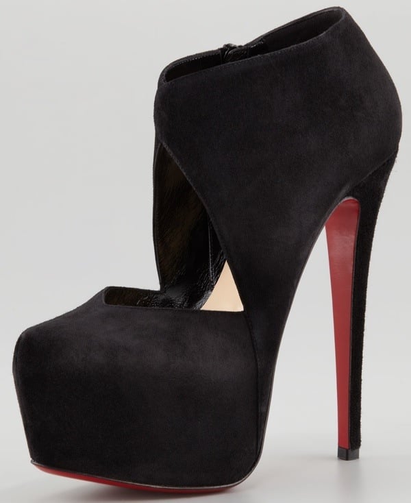 Christian Louboutin 'Donue' Open-Front Red-Sole Booties