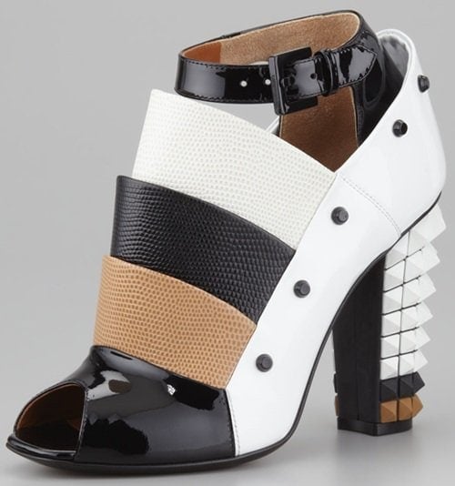 Fendi Layered Pyramid-Stud-Heel Pumps