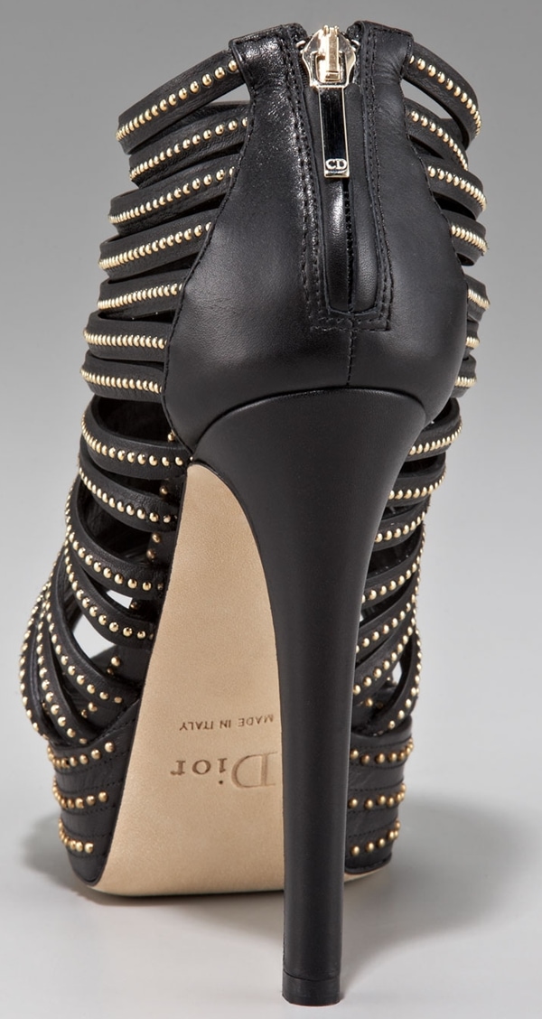 Christian Dior Black Studded Caged Heels