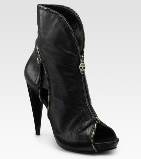 Alexander McQueen Cutout Zippers & Skull Boots