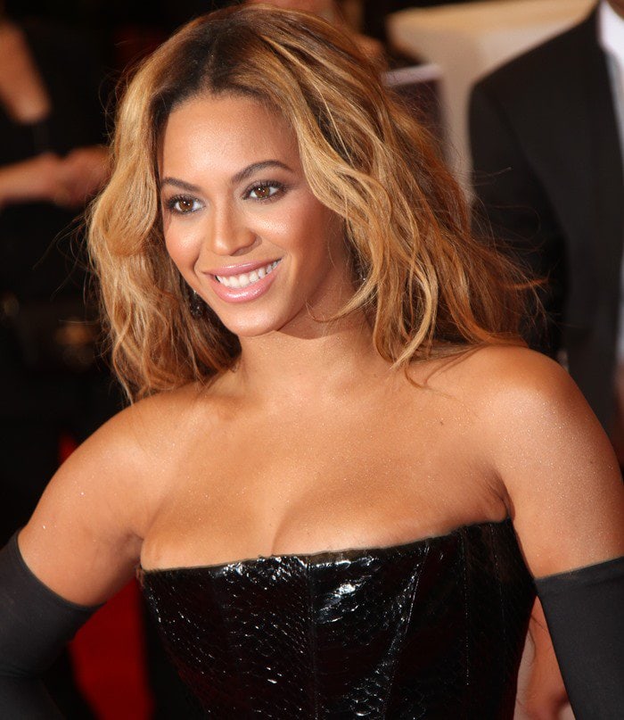 Beyoncé Giselle Knowles-Carter on the red carpet at the 2013 Met Gala held at the Metropolitan Museum of Art in New York City on May 6, 2013