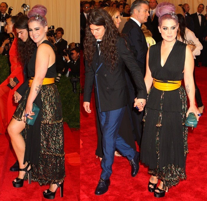 Matthew Mosshart and Kelly Osbourne on the red carpet at the 2013 Met Gala held at the Metropolitan Museum of Art in New York City on May 6, 2013