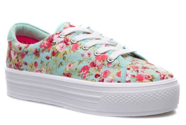 Platform Sneakers in Floral Multi