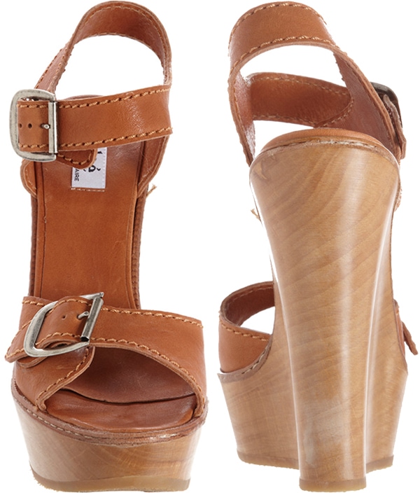 Chloe Buckle Strap Wedge Sandals