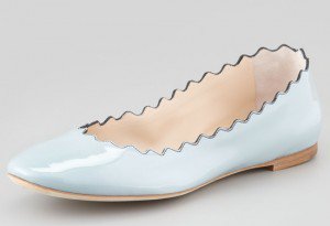 Emma Stone Rocks Chloe Scalloped Patent Leather Ballerina Flats
