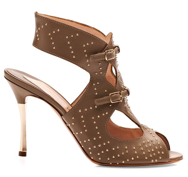 Nicholas Kirkwood Khaki Studded Sandals