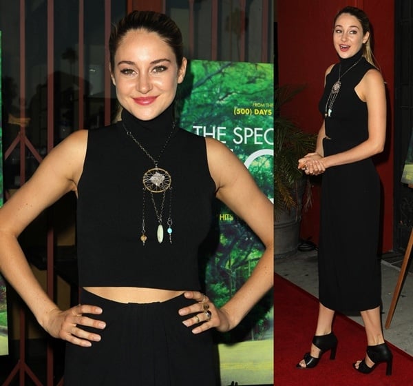 Shailene Woodley completed her look with a simple ponytail at a screening for her film, The Spectacular Now, at the Vista Theater