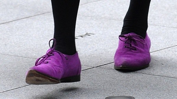 Fearne Cotton's purple lace-up shoes