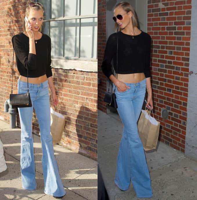 Flare Jeans for Tall Girls: Karlie Kloss x Frame Denim White Flare Jeans, B E I N G // B R I D …
