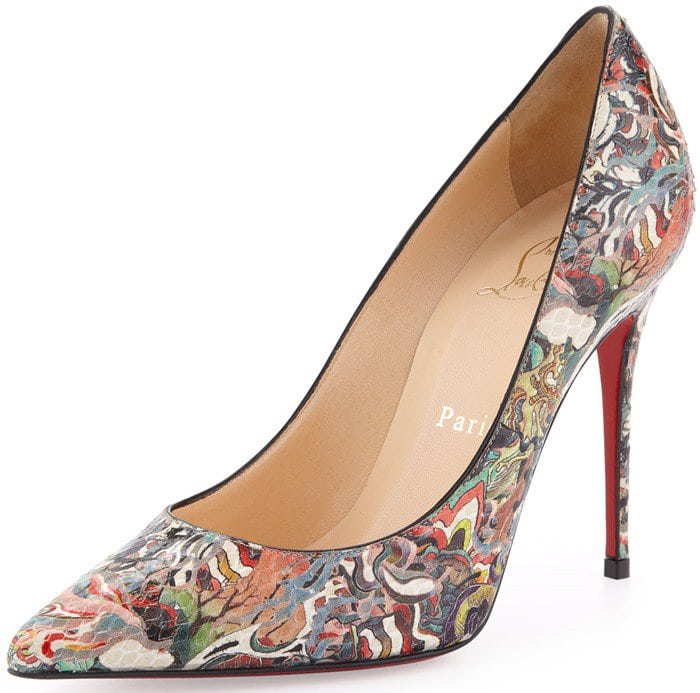 Vibrant and Luxurious: Christian Louboutin's Multicolor Python 'Decollete' Pumps