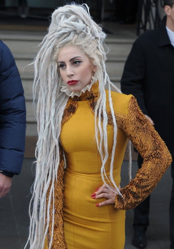 Lady Gaga rocks huge dreadlocks while leaving The Langham Hotel