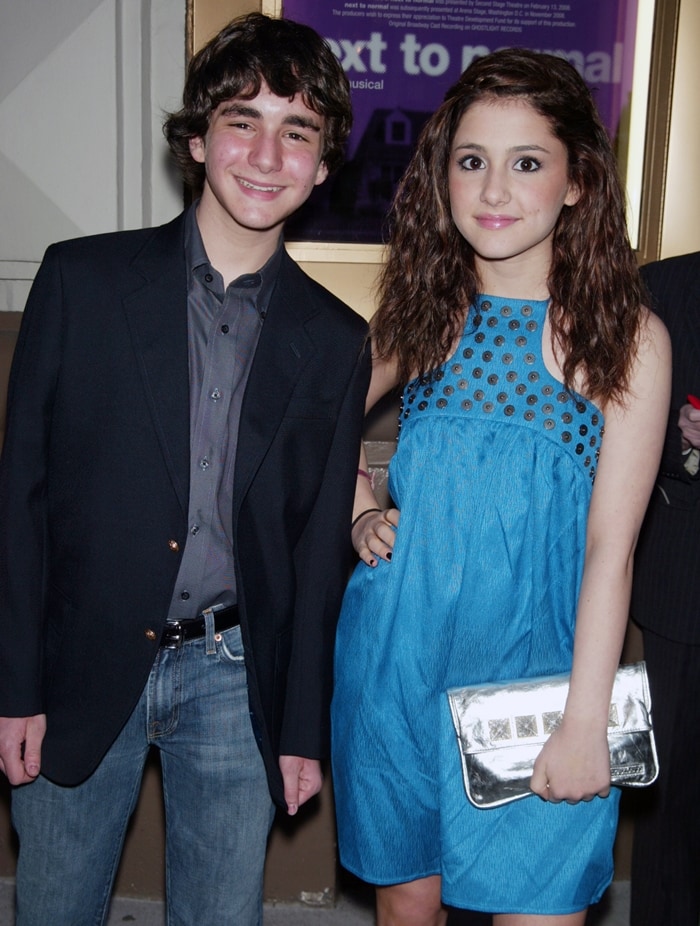 Ariana Grande with her best friend Aaron Simon Gross at the opening night of "Next to Normal"