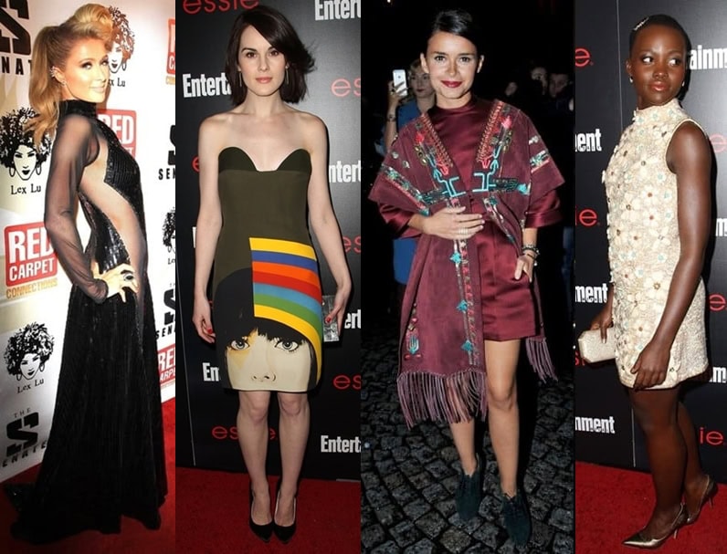 Paris Hilton, Michelle Dockery, Miroslava Duma, and Lupita Nyong'o showcase their unique and bold fashion choices on the red carpet