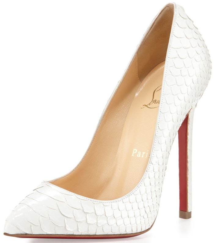 Christian Louboutin "Pigalle" Python Point-Toe Pumps