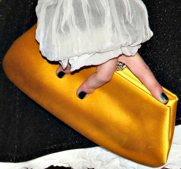 Julianne Hough's gold clutch