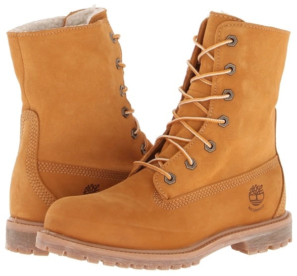 Timberland Authentics Teddy Fleece Fold-Down Boots in Wheat
