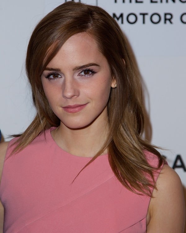 Emma Watson's auburn mane fell softly down her shoulders