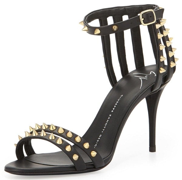 Giuseppe Zanotti Spiked Cage Heel d'Orsay Sandals