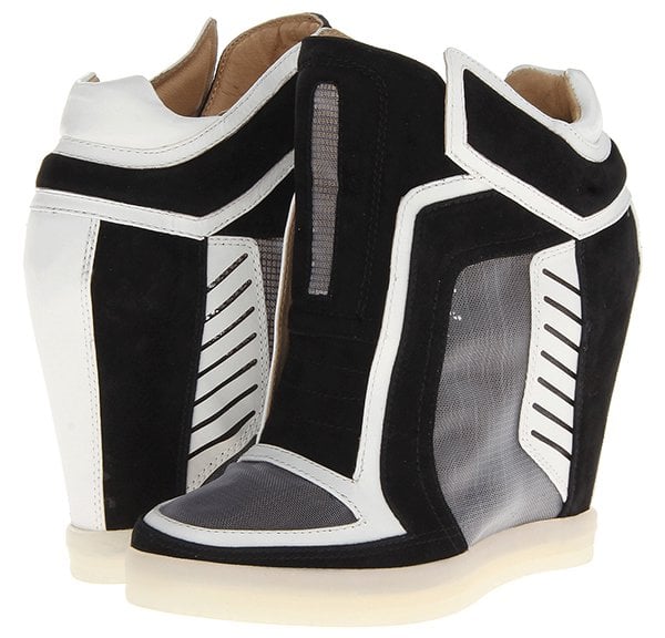 LAMB Freeda Wedge Sneakers Black White