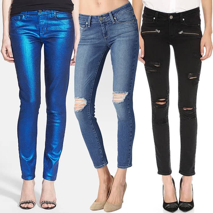 Rosie HW Is Paige Denim's New Face in Metallic Blue Jeans