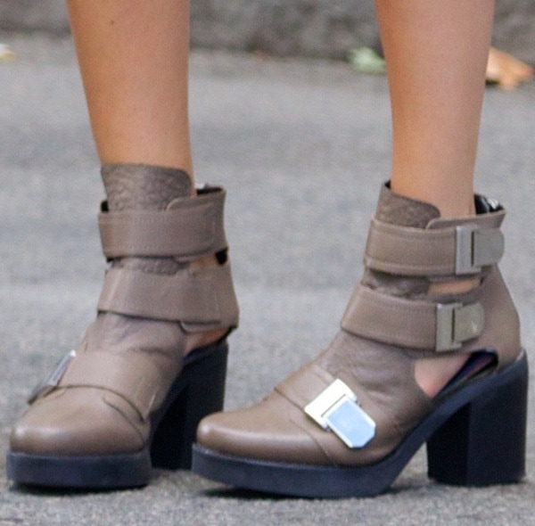 Hailey Baldwin's cutout booties