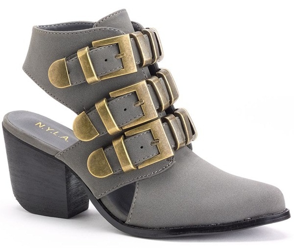 NYLA Suede Ankle Boots in Gray