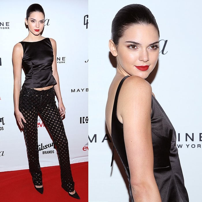 Kendall Jenner walking the red carpet at The Daily Front Row's Fashion Media Awards held at the Park Hyatt in New York City on September 5, 2014