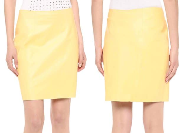 Wes Gordon Leather Straight Skirt