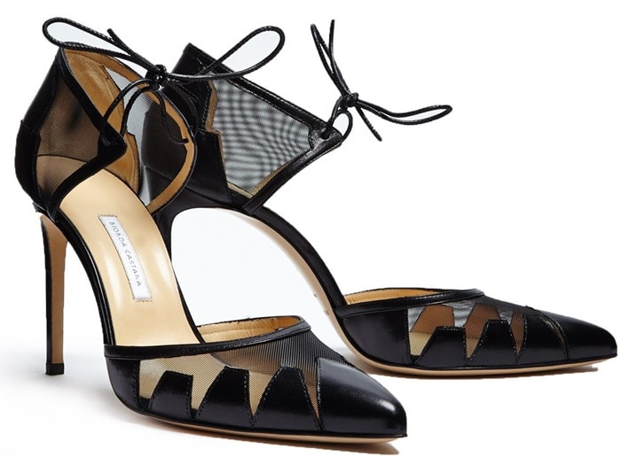 Bionda Castana Black Lana Calf Leather With Mesh Shoes