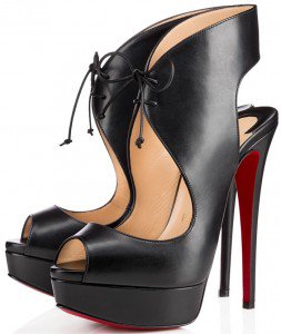 Sienna Miller Shines in Black Patent Allegra Lace-Up Sandals