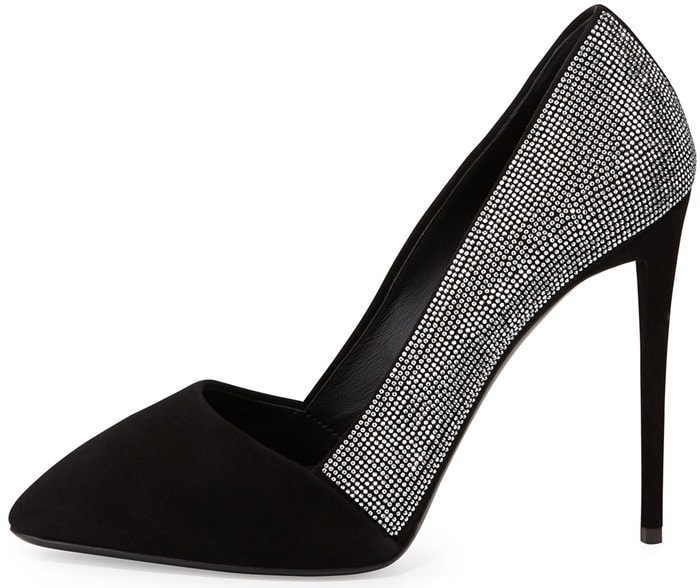 Giuseppe Zanotti Black Crystal Embellished Pointedtoe Pump