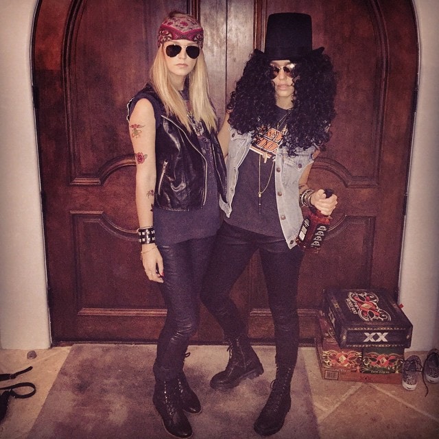 Jessica Alba Wears Guns N' Roses Guitarist Slash Halloween Costume