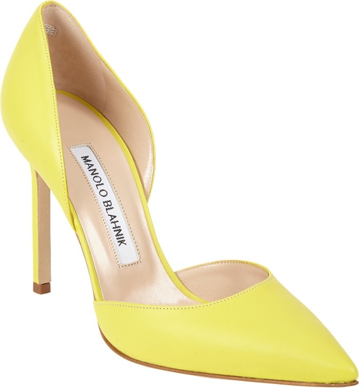 Manolo Blahnik Yellow Tayler Dorsay Pumps