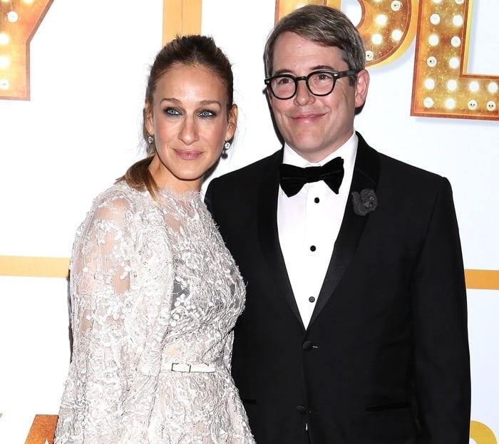 Matthew Broderick and Sarah Jessica Parker at the opening night after-party for It's Only a Play held at the Marriott Marquis Hotel in New York City on October 9, 2014