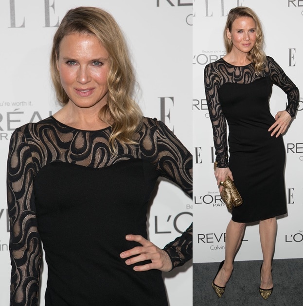 Renee Zellweger looking different in a black Carolina Herrera dress at Elle’s 2014Women in Hollywood Celebration held at Four Seasons Hotel in Beverly Hills on October 20, 2014